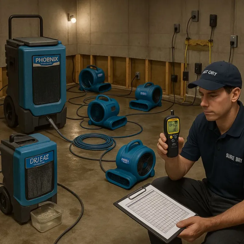 Structural Drying and Dehumidification process in Salton City, CA